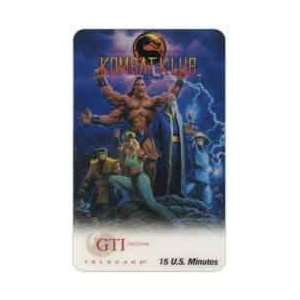   Phone Card 15m Mortal Kombat Kombat Klub 6 Characters & Dragon Logo