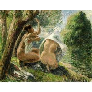 Oil Painting Bathers Camille Pissarro Hand Painted Art  