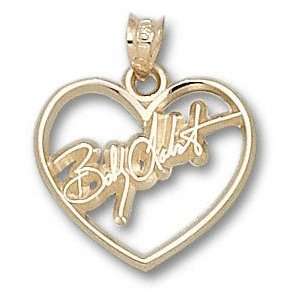  Bobby Labonte #18 Solid 10K Gold Signature Heart Pendant 