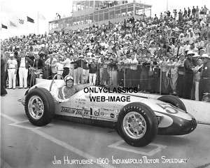 1960 INDY 500 JIM HURTUBISE OFFY RACE AUTO RACING PHOTO  