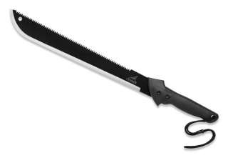 18 GATOR MACHETE   BLACK_SAW BLADE_RIVETED NYLON SHEATH_KNIFE_GERBER 