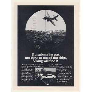  1973 Lockheed US Navy Viking Aircraft Find Submarine Print 