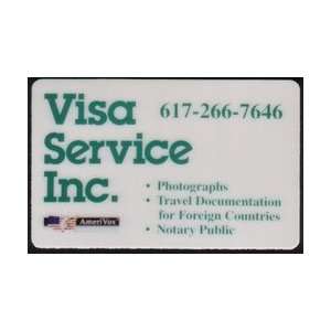 Collectible Phone Card Visa Service Inc. MA (Photos, Travel Documents 
