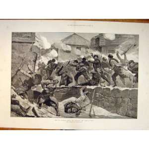  War Servia Bulgaria Pirot Battle Sketch Military 1885 