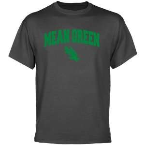  North Texas Mean Green Charcoal Logo Arch T shirt Sports 