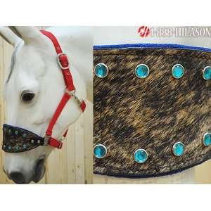  Horse Halter Leather With Red Nylon