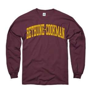  Bethune Cookman Wildcats Maroon Arch Long Sleeve T Shirt 