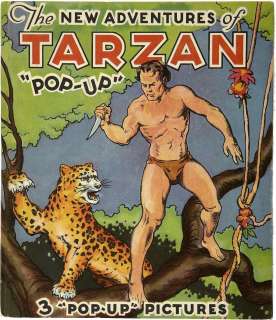 NEW ADVENTURES OF TARZAN POP UP BOOK (1935) EXCEL COND  