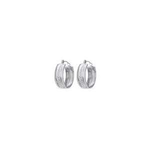   ZALES Diamond Cut Coil Hoop Earrings in 14K White Gold cz earrings