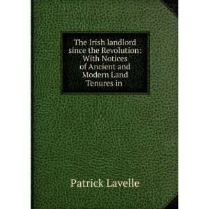   and modern land tenures in various countries Patrick Lavelle Books