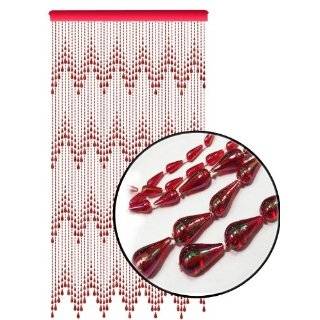 Beaded Curtains   Opalescent Pearl Red Tear Drop Door Beads 