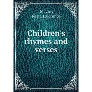    Childrens rhymes and verses Retta Lawrence De Lany Books
