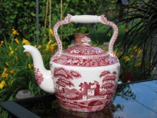 Old Copeland Spode Tower Pink RARE KETTLE 9 HTF Excellent Condition 