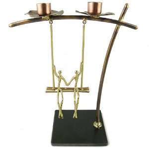  Lovers on a Swing Metal Candle Holder, Handcrafted in 