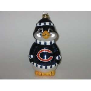  CHICAGO BEARS 5 1/2 tall and 3 wide Blown Glass Penguin 