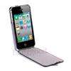 Deluxe Dual Use Flip Leather Chrome Hard Back Case Cover For iPhone 4S 
