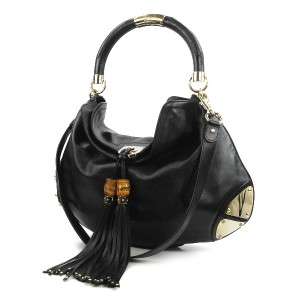 AUTHENTIC GUCCI CURRENT ISSUE INDY BABOUSHKA BAMBOO TASSLE LEATHER 