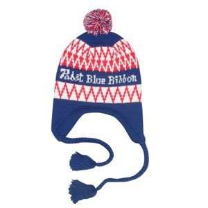    Pabst Blue Ribbon PBR Knit Beer Cap with Ear Flaps 