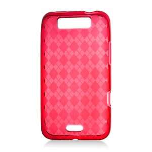  Red Argyle Soft Skin TPU Gel Case Cover For LG Connect 4G 