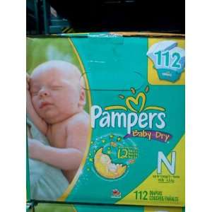 Pampers Baby Dry Diapers Size N 112 Diapers