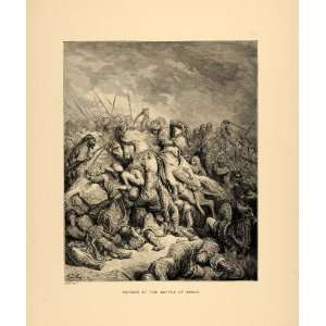 1894 Print Richard Lionheart Battle Asurf Gustave Dore   Original 