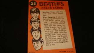 1964 Beatles Topp Gum Trading Card #25 Ringos worst  
