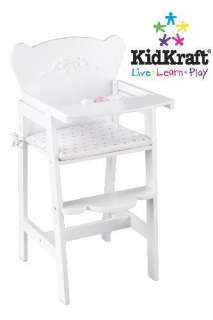 New KidKraft Kids Toy Baby Doll Wooden High Chair White  