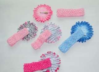   accessories baby girl Crochet Headbands with acrylic Daisy Fl  