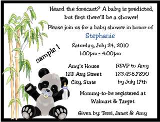 Cute Panda Baby Shower Invitations  