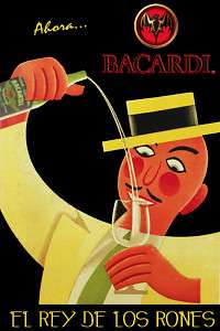 Bacardi Rum King Vintage ad POSTER.Cuban.Bar Decor 01 i  