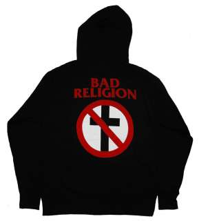Bad Religion Crossbuster Logo Punk Rock Band Zip Up Hoodie  