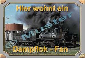 Türschild Dampflok Eisenbahn Lokomotive Bahnhof Lok  