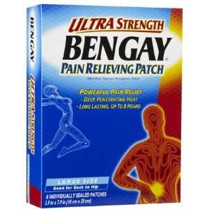Bengay Ultra Stength Pain Relieving Pads 4ct, Large (Quantity of 4)