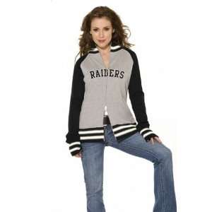  Oakland Raiders Womens Varsity Full Zip Raglan Jacket 