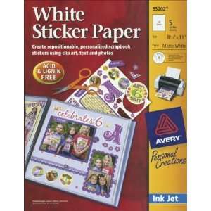  Avery 8 1/2 Inch by 11 Inch Ink Jet Sticker Paper with CD 