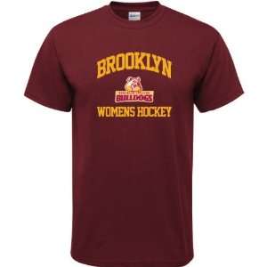  Brooklyn College Bulldogs Maroon Womens Hockey Arch T 