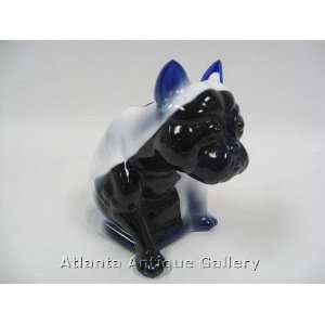  Fenton Blue and White Slag Glass Bulldog Paperweight 