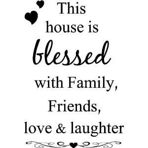   blessed with family friends love and laughter wall art wall sayings