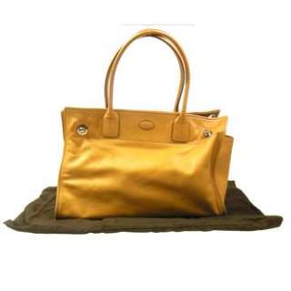   TODS Leather Brown Handbag Tote Purse Shoulder Bag Italy  