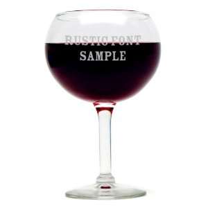  Rustic Font Red Wine Glass