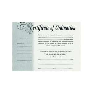  Certificate Min Ordination Bil (Package of 10) Everything 
