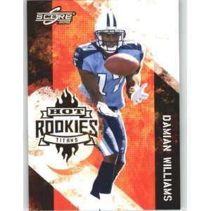  2010 Score Hot Rookies #12 Damian Williams   Tennessee Titans 