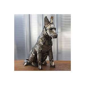  NOVICA Iron sculpture, Rustic Guard Dog