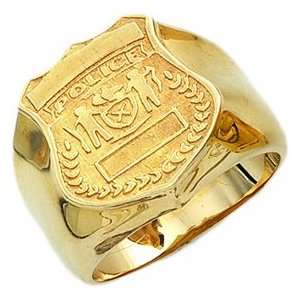    Mens 10k Yellow Gold Police Officer Ring (Size 12) Jewelry