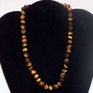  Golden Tiger Eye 10mm Round Bead Necklace (18)   1pc 