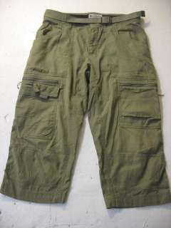   Mens 32 Capri Pants Knickers Shorts Titanium Khaki Green Cargo  