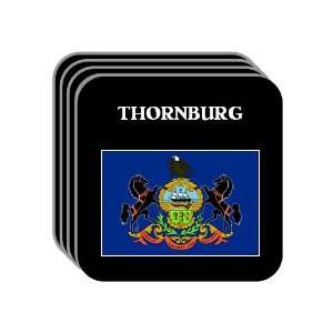  US State Flag   THORNBURG, Pennsylvania (PA) Set of 4 Mini 