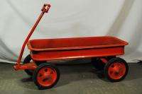 Little Red Wagon Kids Toy Radio Flyer style all metal large vintage 
