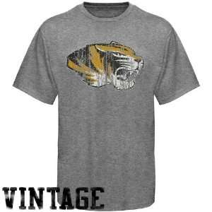  Missouri Tigers Ash Distressed Big Logo Vintage T shirt 