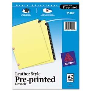   Tab Dividers, 25 Tab, A Z, Letter, Black, 25/Set AVE25180 Office